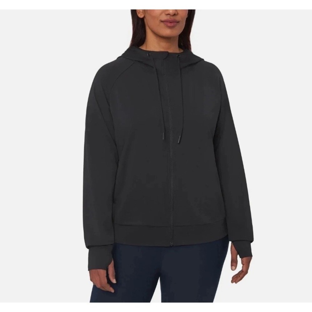 Mondetta Women's Lightweight FullZip Hoodie W Thumbholes,Side Pockets Sz Med NWT